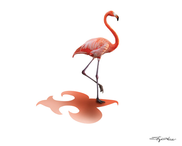 Flamingo Perched Print