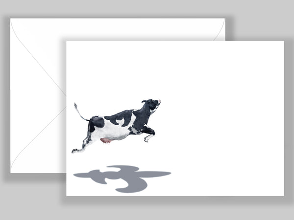 Fleur de lis Cow Note Cards