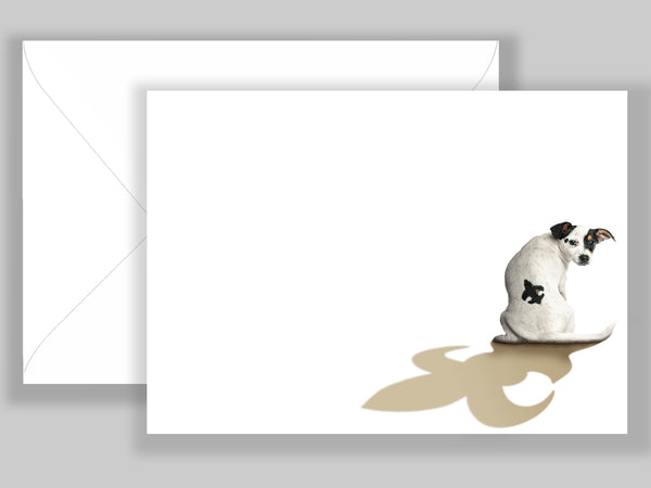 Fleur de lis dog Note Cards