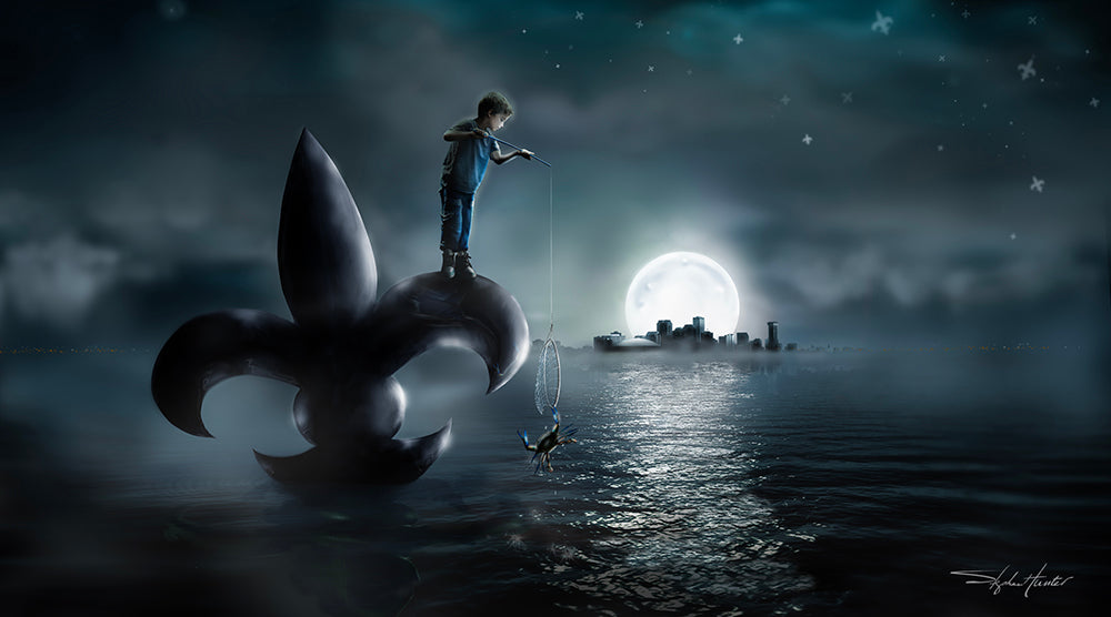 Moonlight Crabbin' Landscape Print